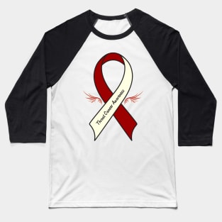 Throat Cancer Awareness with Wings Baseball T-Shirt